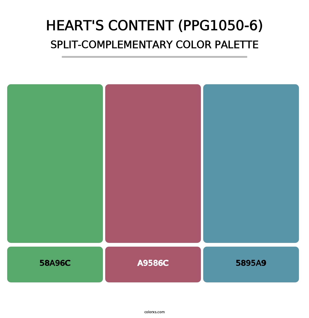 Heart's Content (PPG1050-6) - Split-Complementary Color Palette