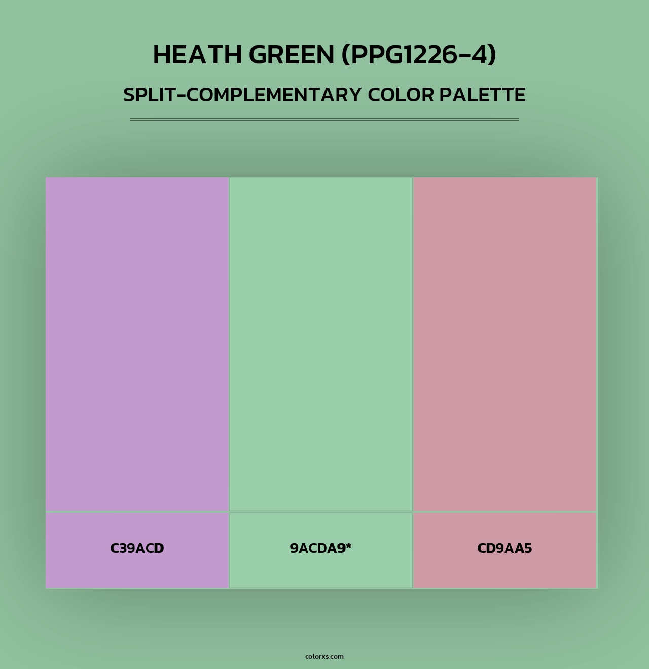 Heath Green (PPG1226-4) - Split-Complementary Color Palette