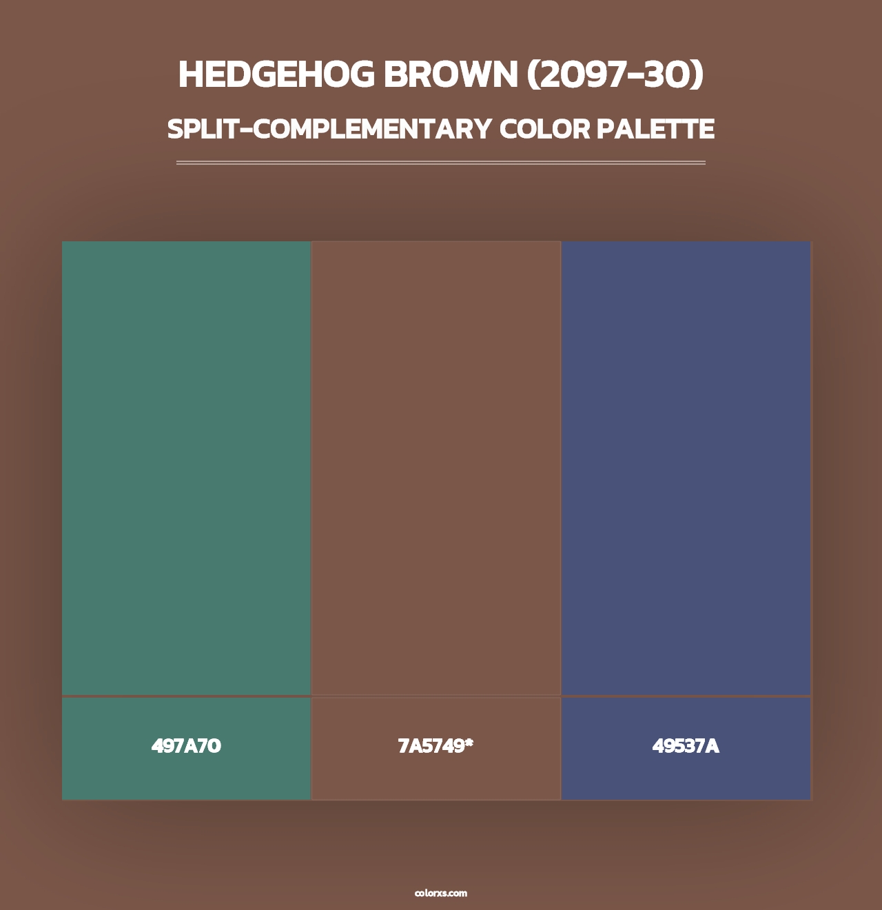 Hedgehog Brown (2097-30) - Split-Complementary Color Palette
