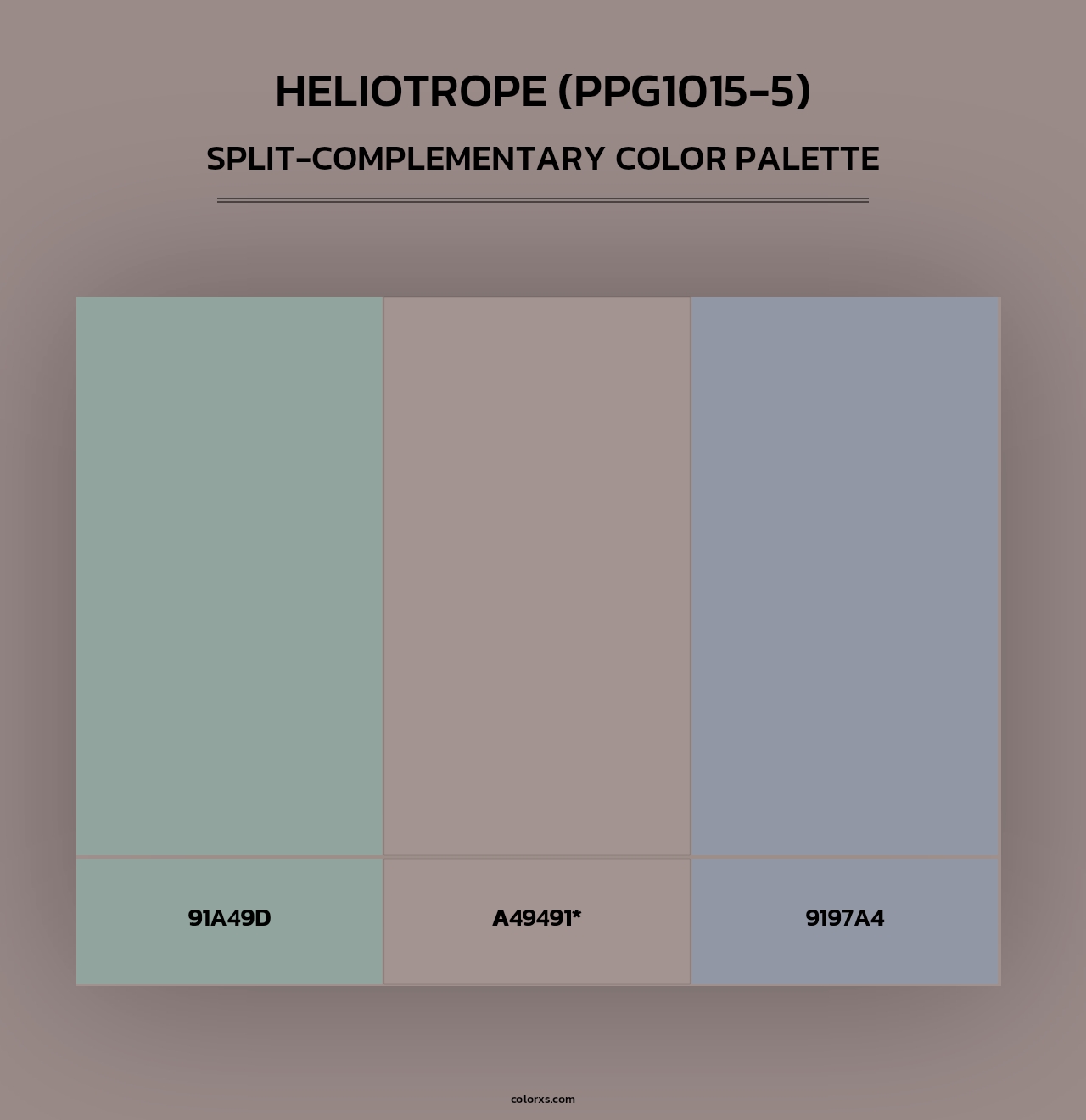 Heliotrope (PPG1015-5) - Split-Complementary Color Palette