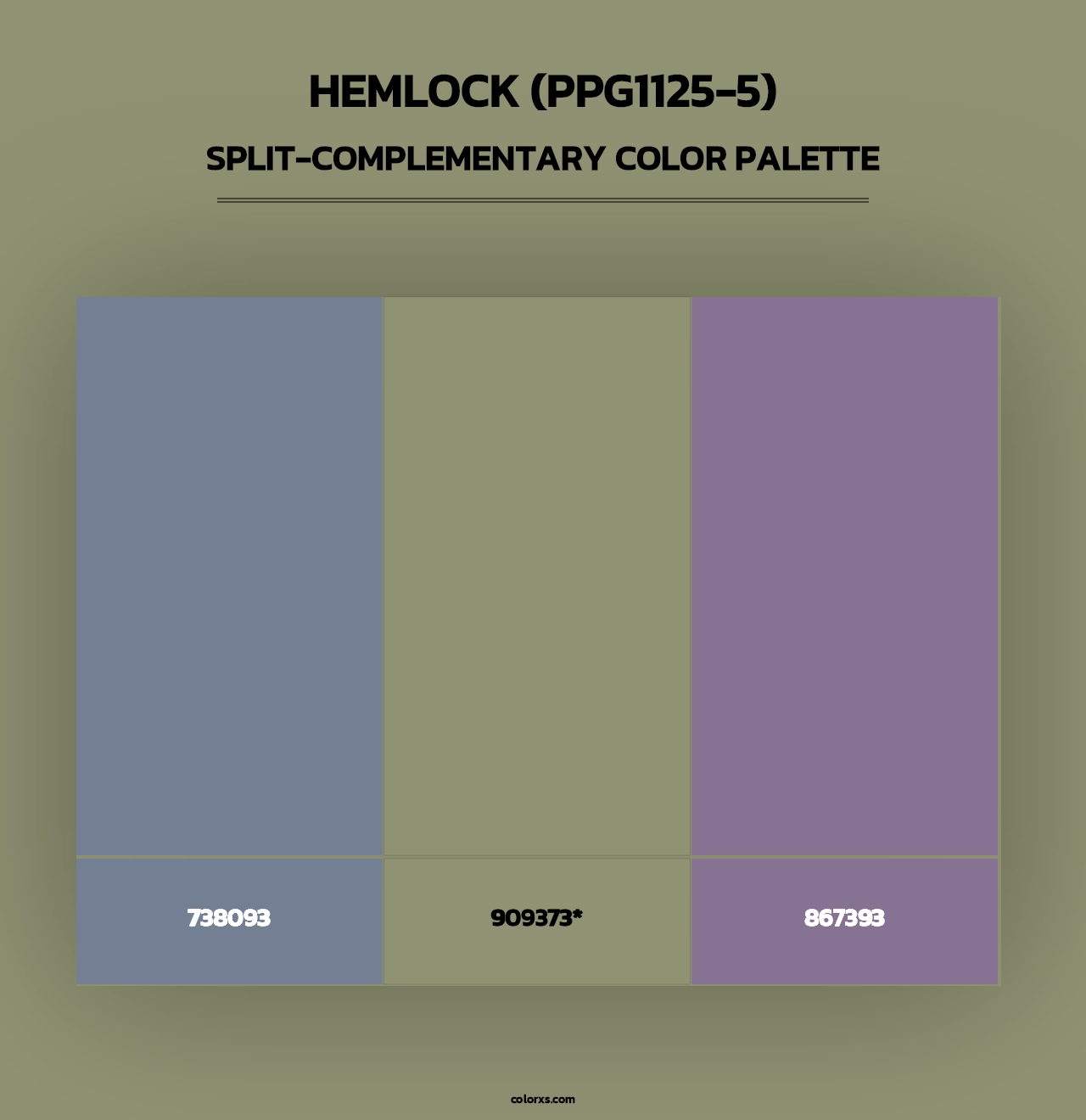 Hemlock (PPG1125-5) - Split-Complementary Color Palette