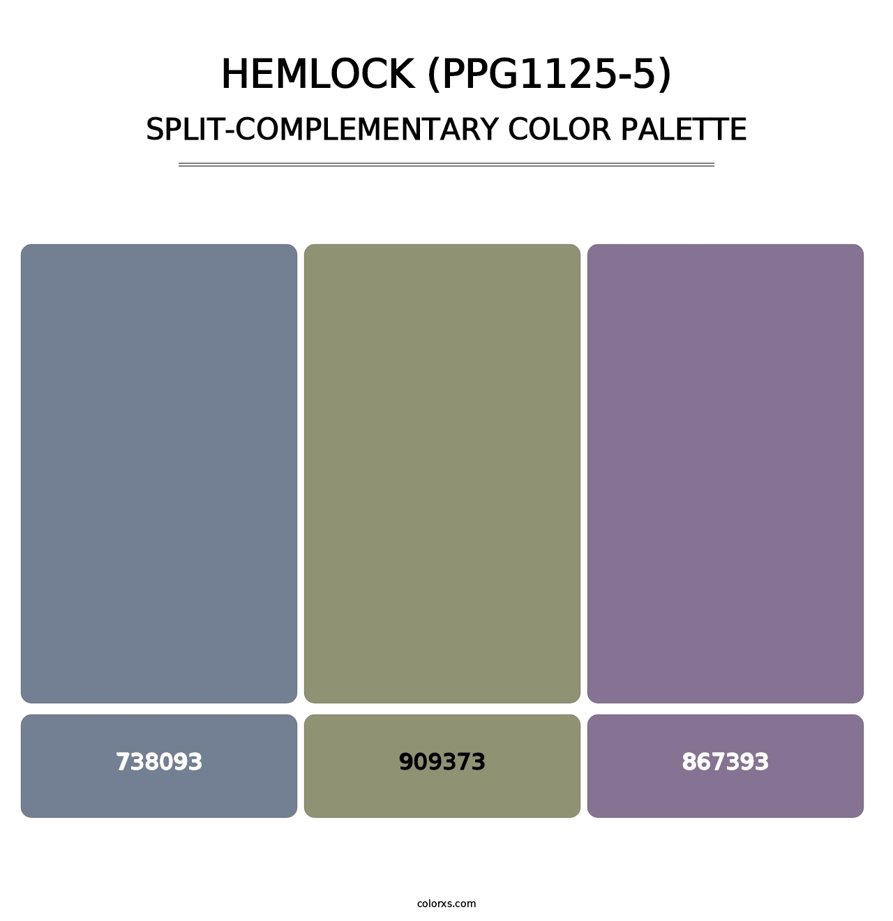 Hemlock (PPG1125-5) - Split-Complementary Color Palette