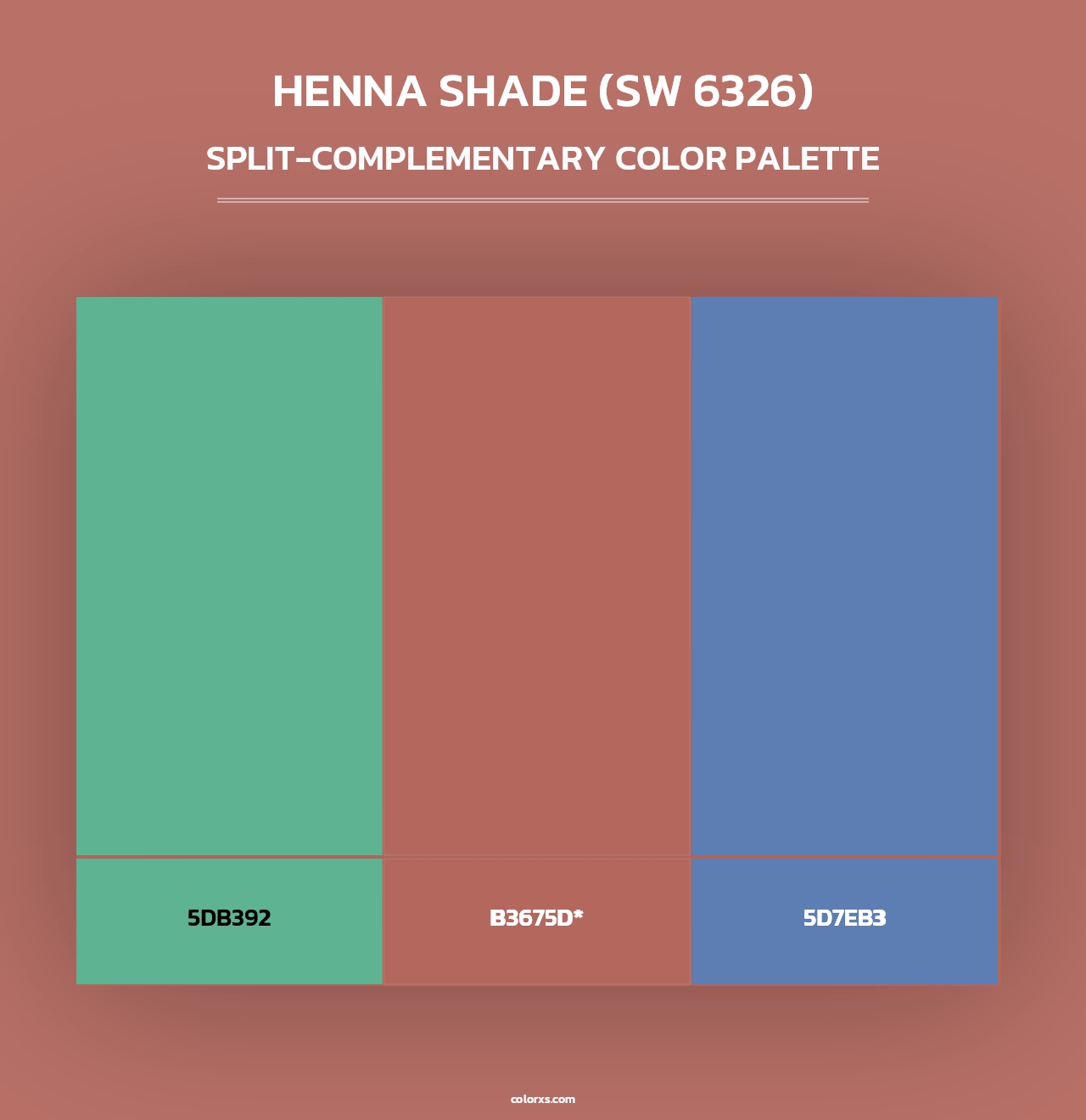 Henna Shade (SW 6326) - Split-Complementary Color Palette