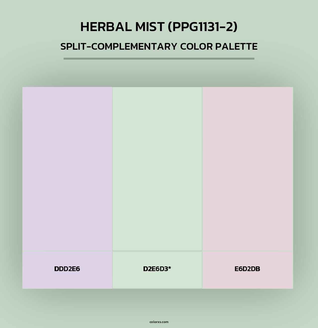 Herbal Mist (PPG1131-2) - Split-Complementary Color Palette