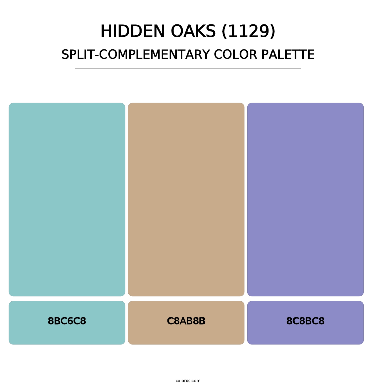 Hidden Oaks (1129) - Split-Complementary Color Palette