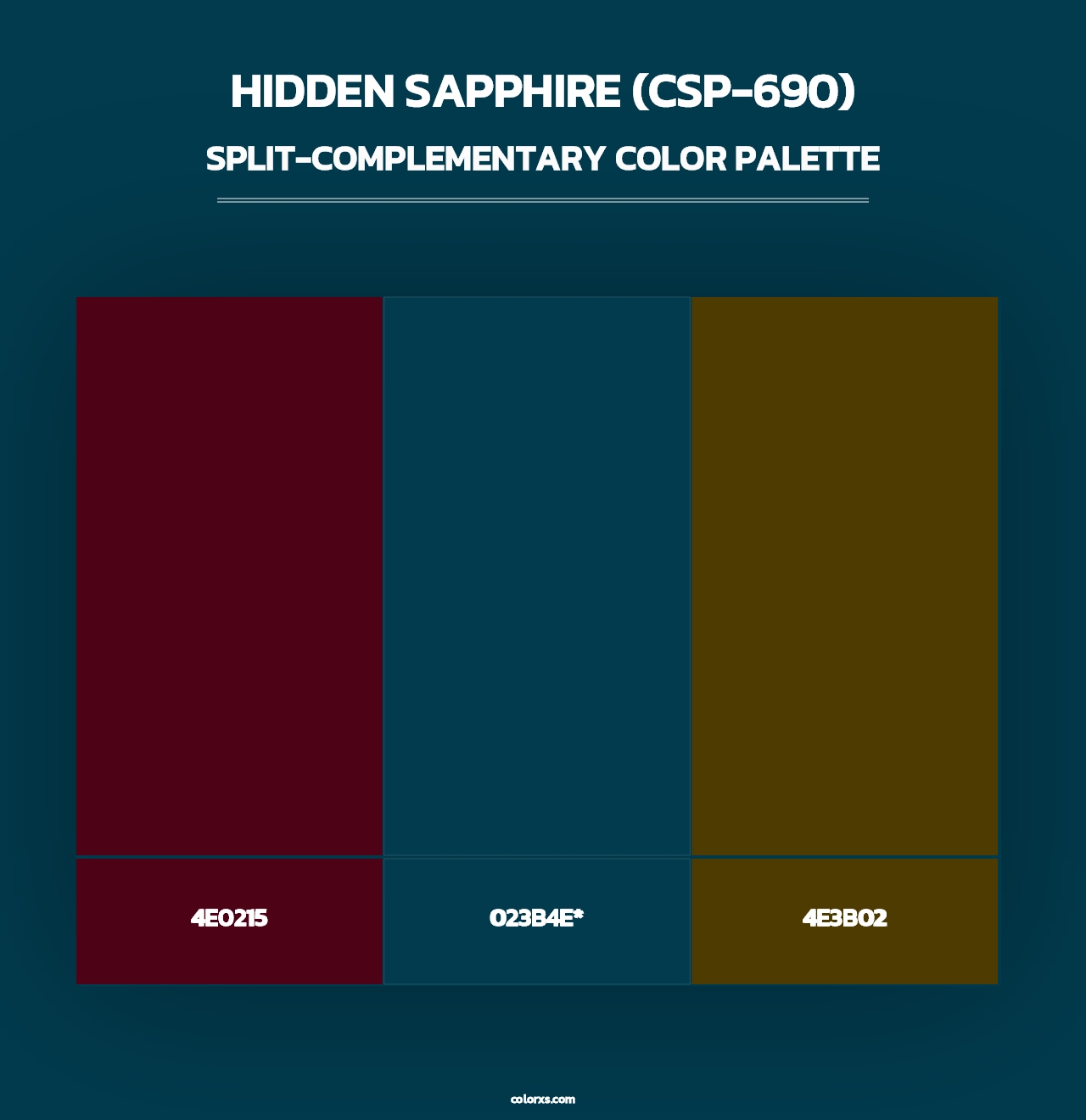 Hidden Sapphire (CSP-690) - Split-Complementary Color Palette