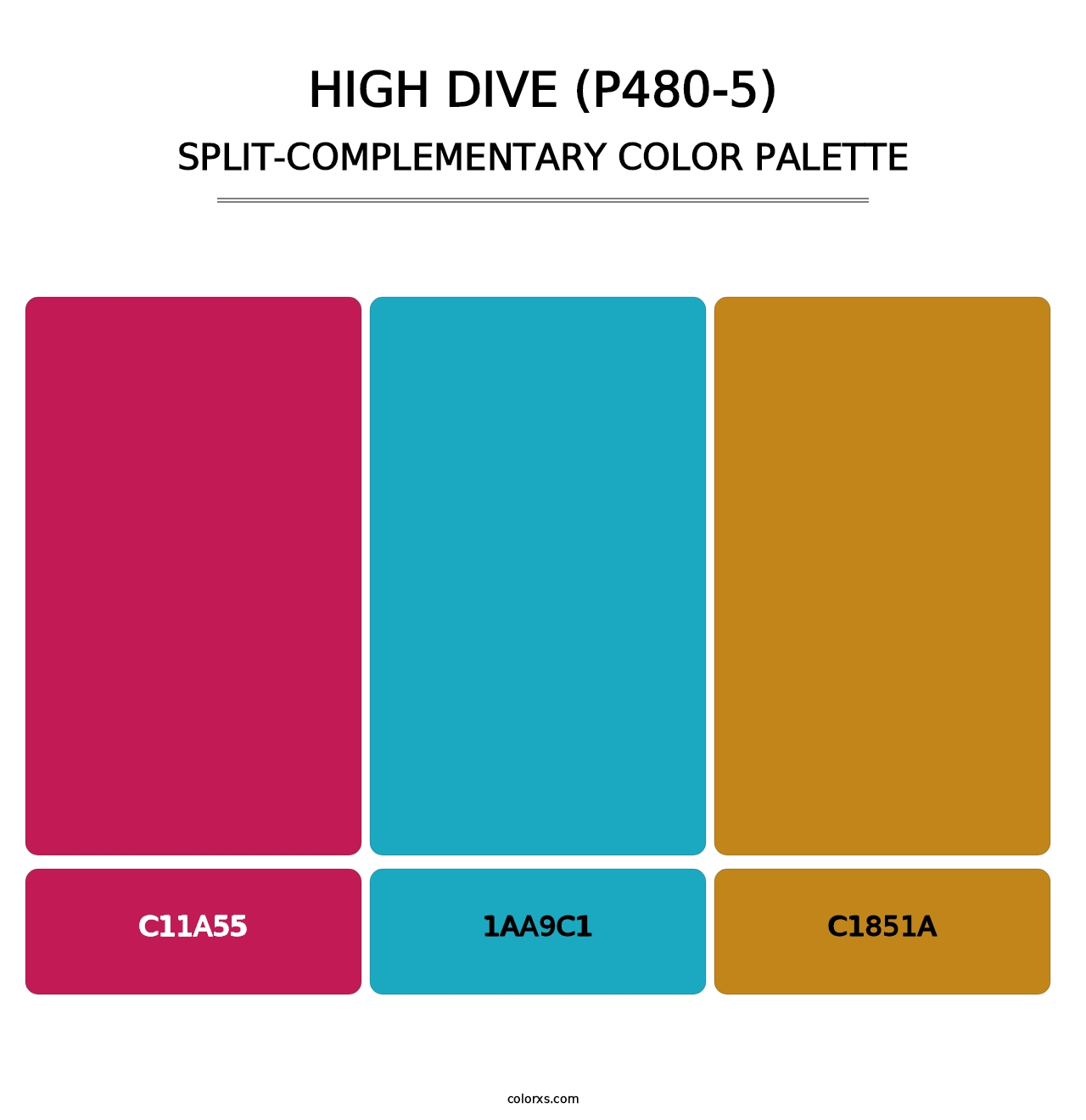 High Dive (P480-5) - Split-Complementary Color Palette