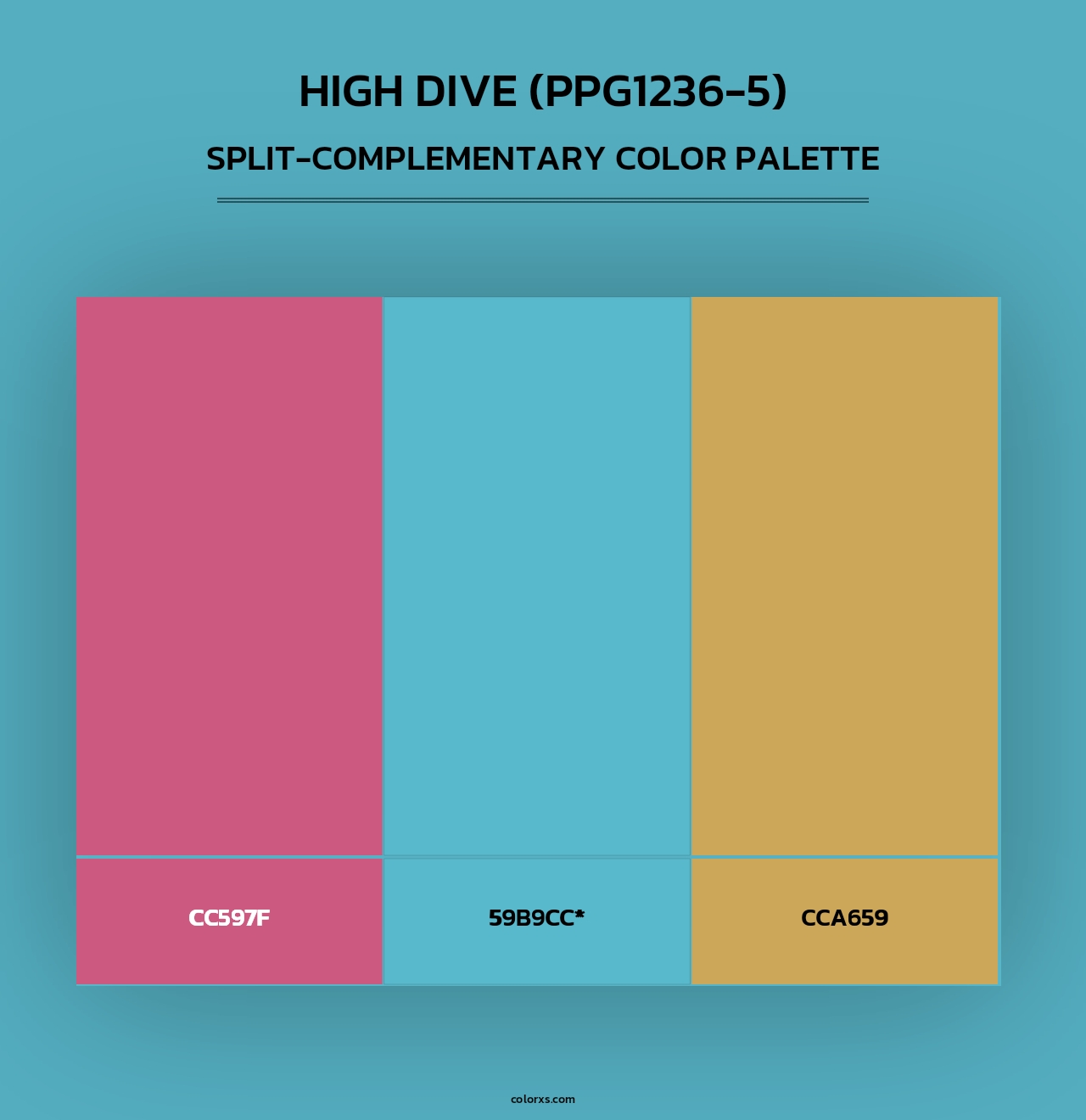 High Dive (PPG1236-5) - Split-Complementary Color Palette