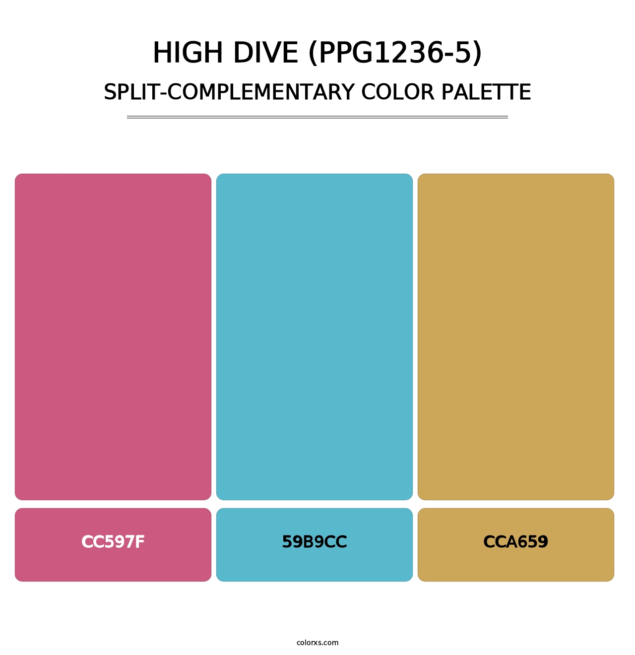 High Dive (PPG1236-5) - Split-Complementary Color Palette