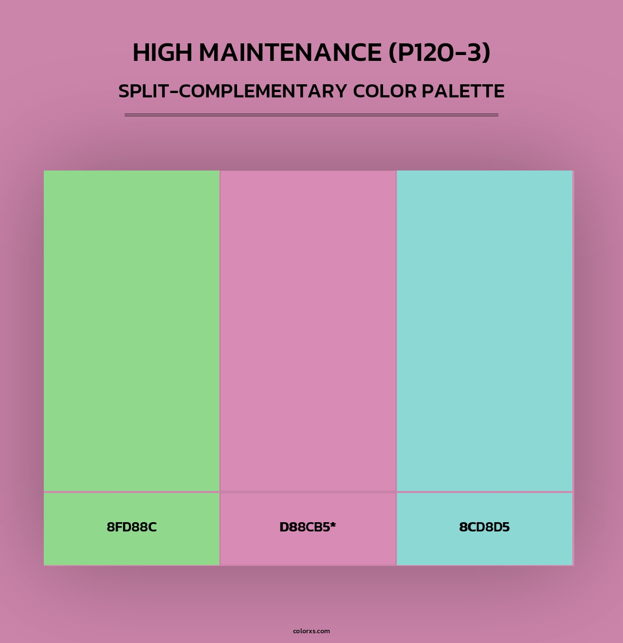 High Maintenance (P120-3) - Split-Complementary Color Palette