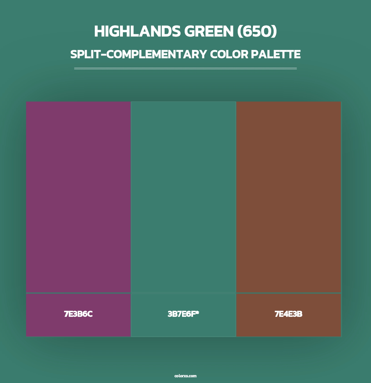 Highlands Green (650) - Split-Complementary Color Palette