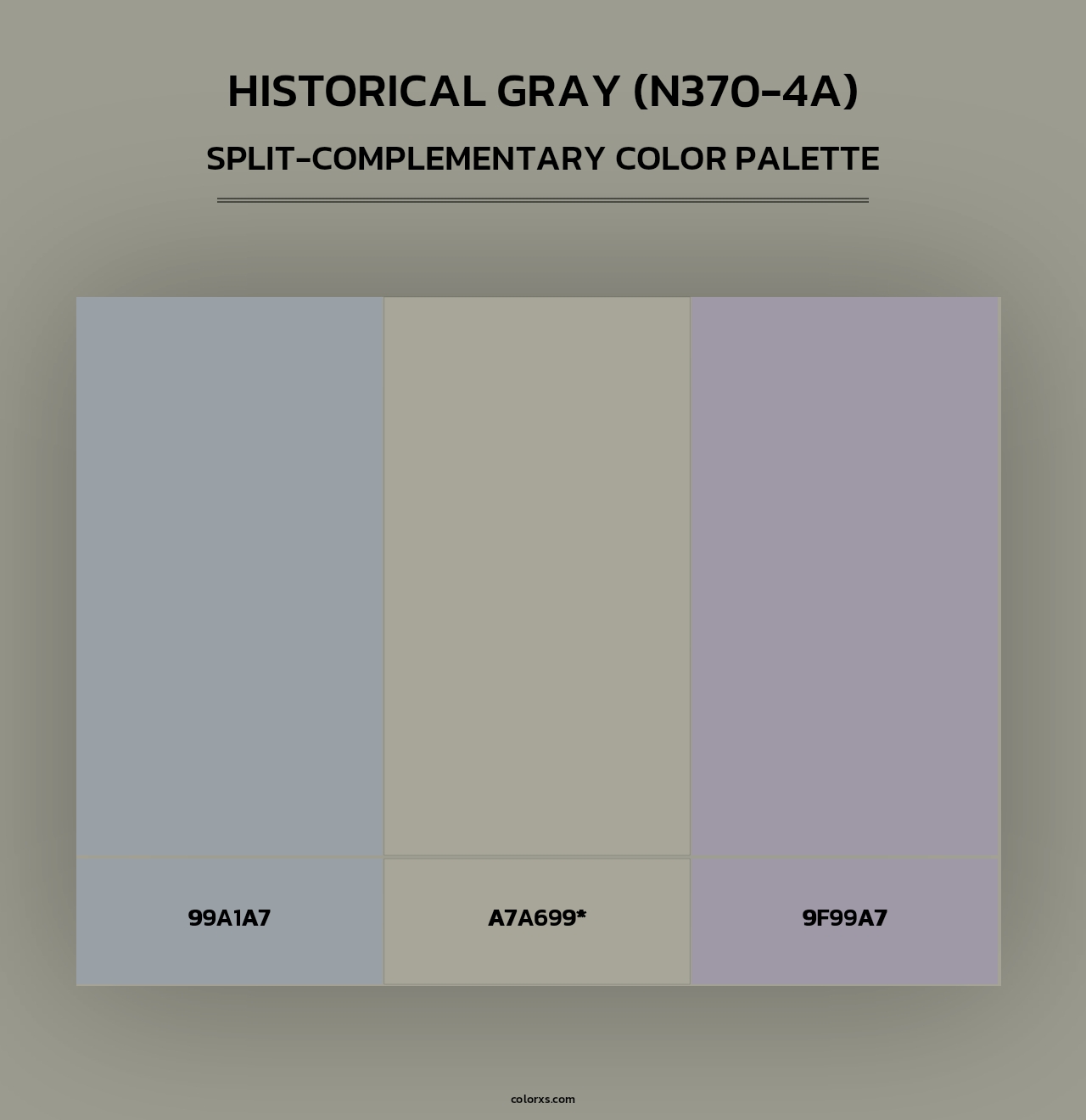 Historical Gray (N370-4A) - Split-Complementary Color Palette