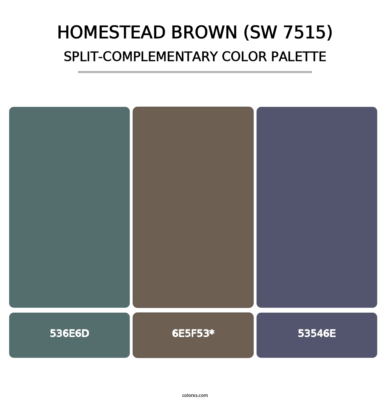 Homestead Brown (SW 7515) - Split-Complementary Color Palette