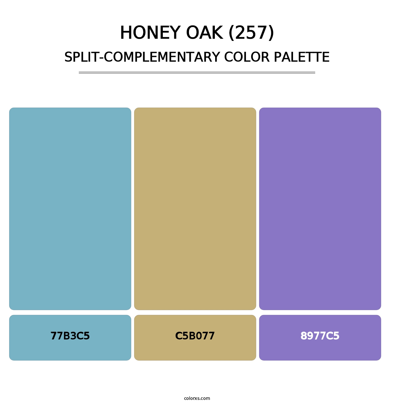 Honey Oak (257) - Split-Complementary Color Palette