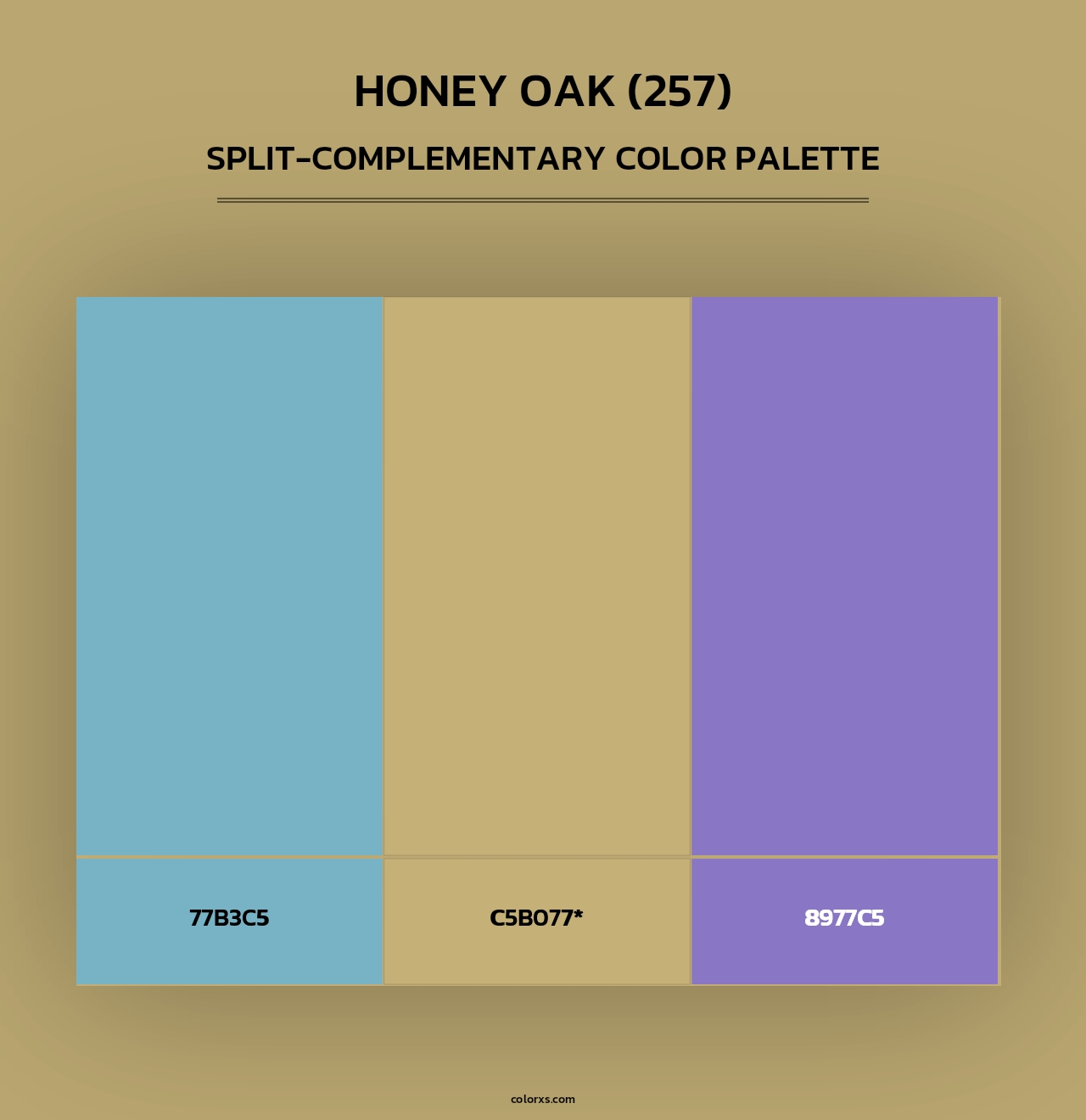 Honey Oak (257) - Split-Complementary Color Palette