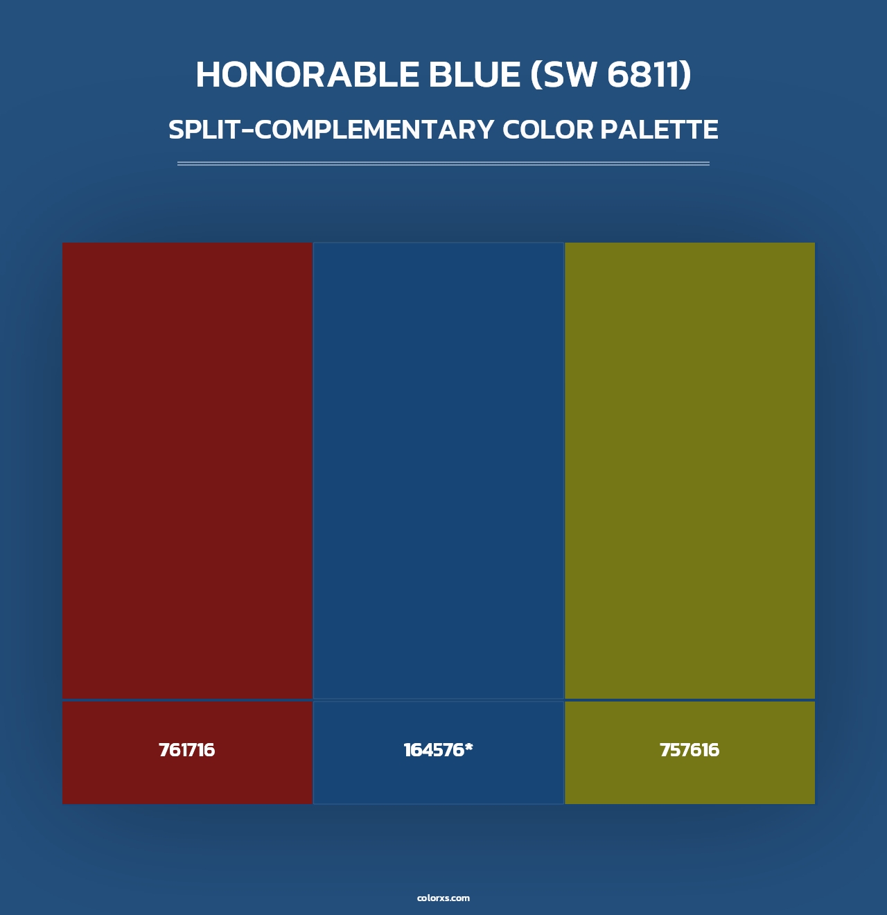 Honorable Blue (SW 6811) - Split-Complementary Color Palette