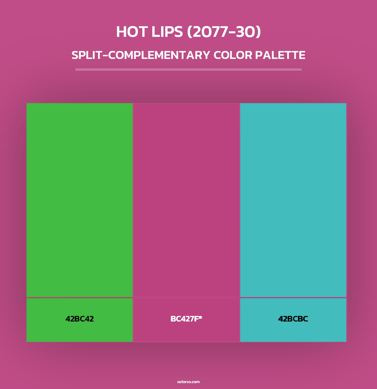 Hot Lips (2077-30) - Split-Complementary Color Palette