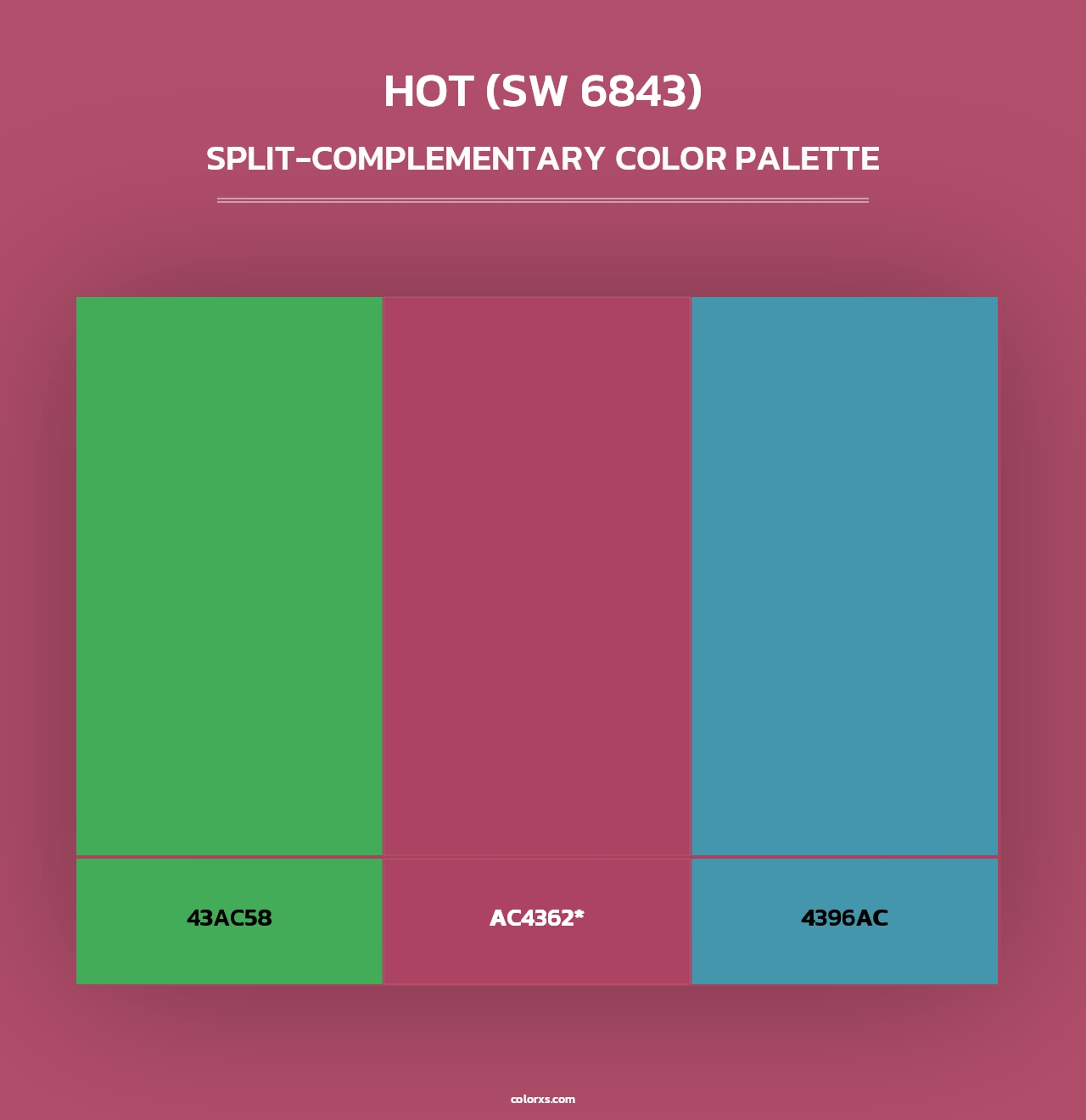 Hot (SW 6843) - Split-Complementary Color Palette
