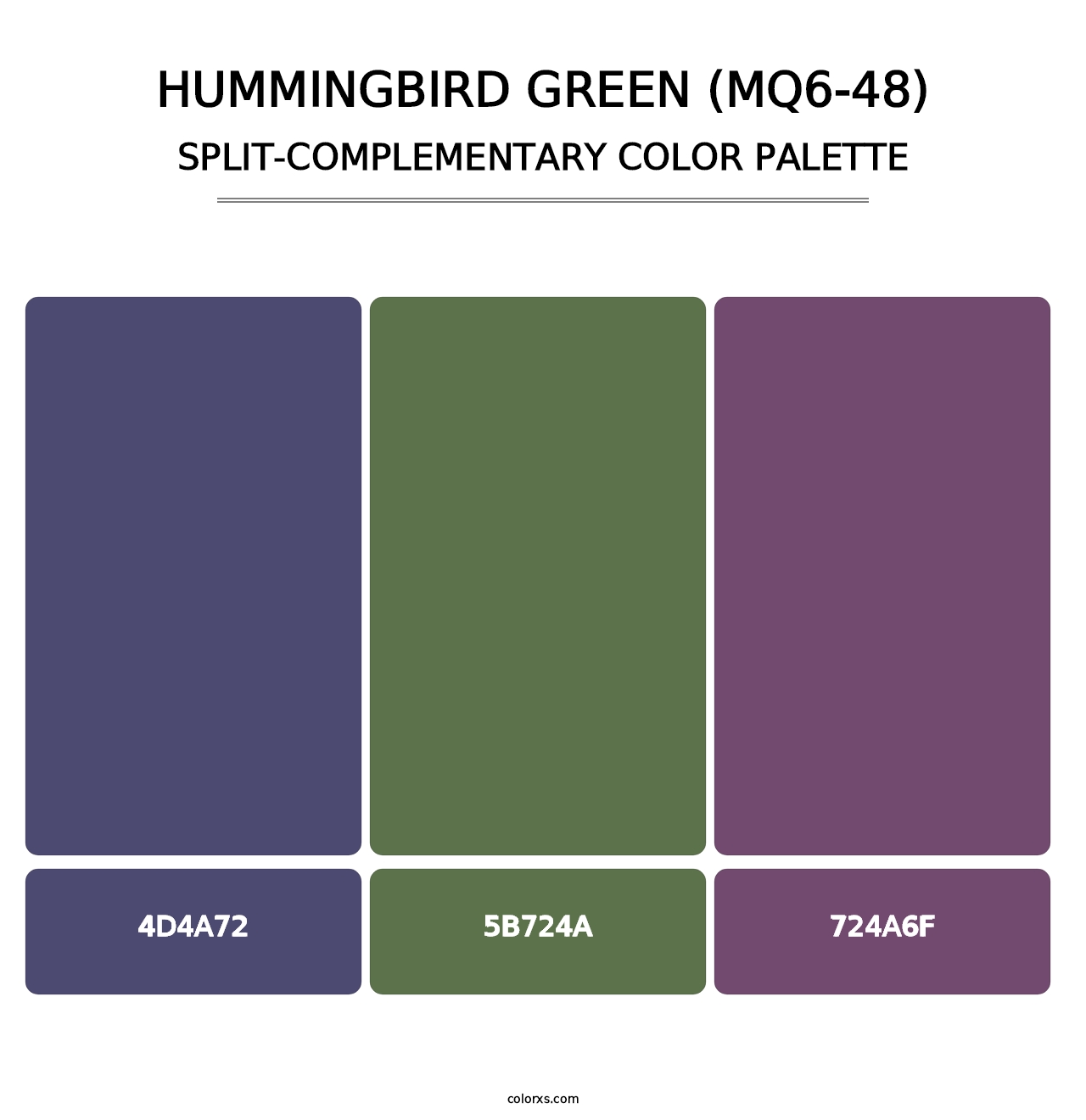 Hummingbird Green (MQ6-48) - Split-Complementary Color Palette