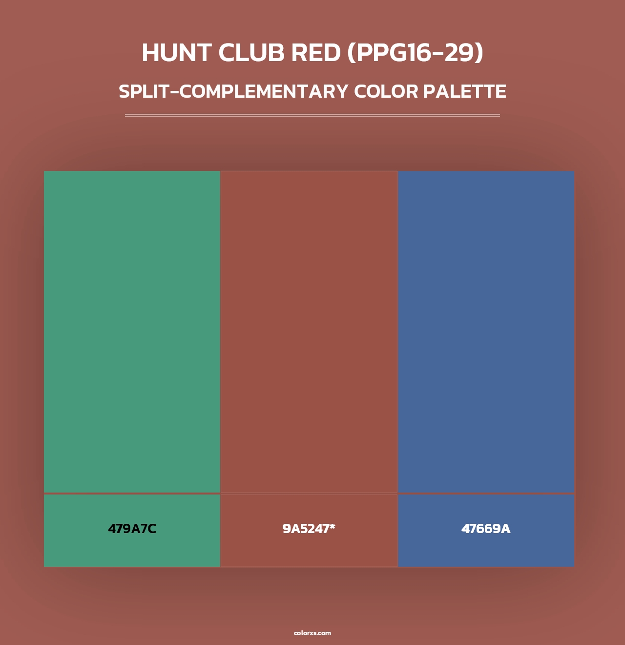 Hunt Club Red (PPG16-29) - Split-Complementary Color Palette