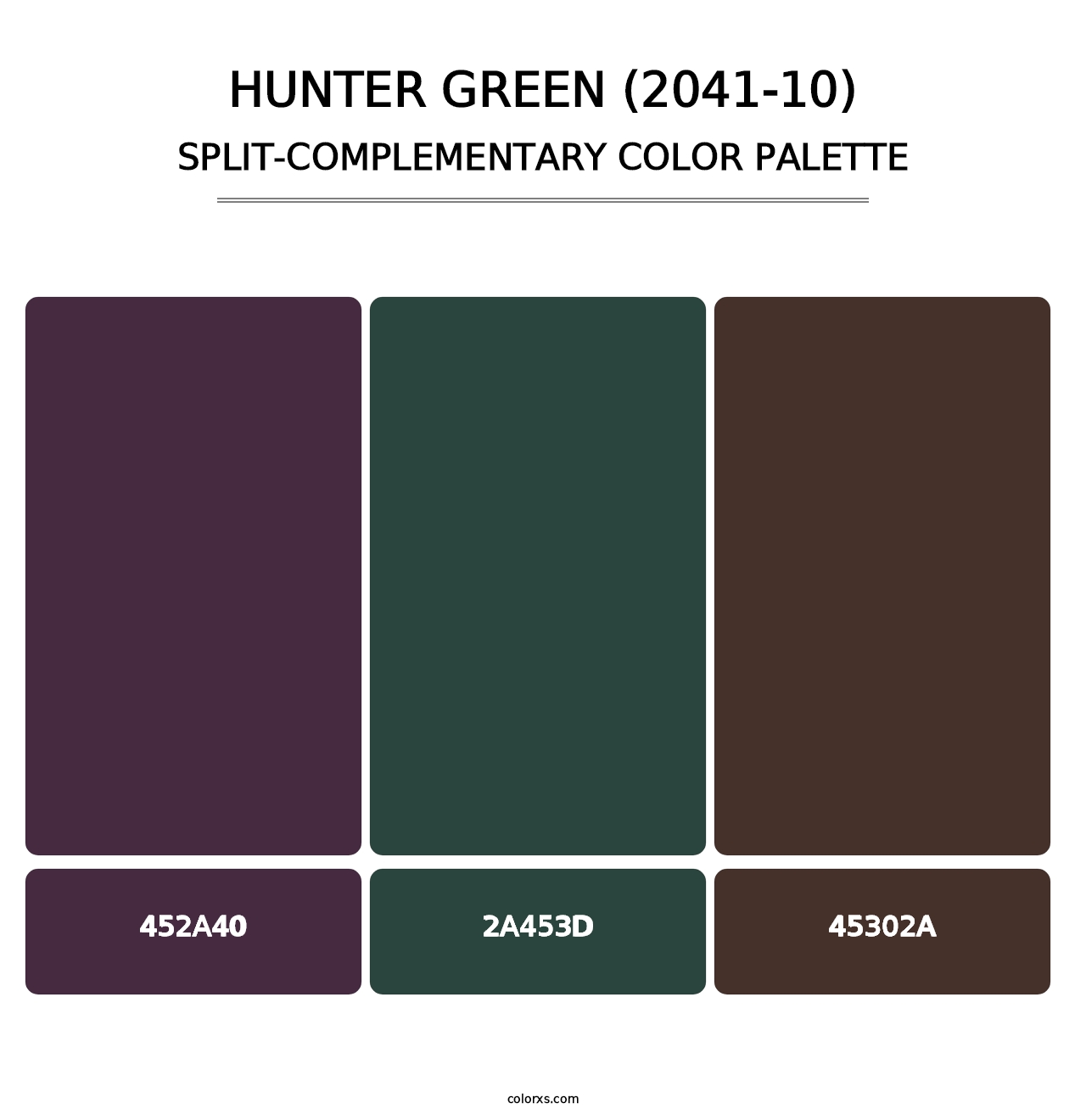Hunter Green (2041-10) - Split-Complementary Color Palette