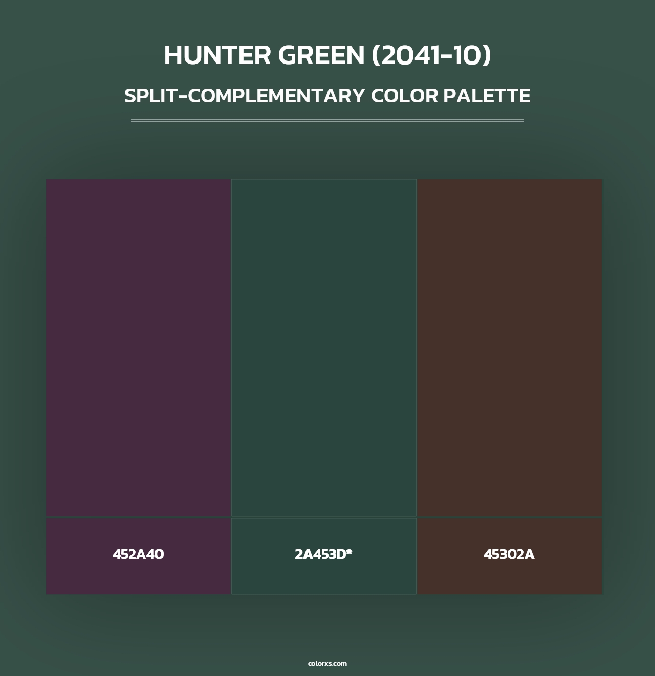 Hunter Green (2041-10) - Split-Complementary Color Palette