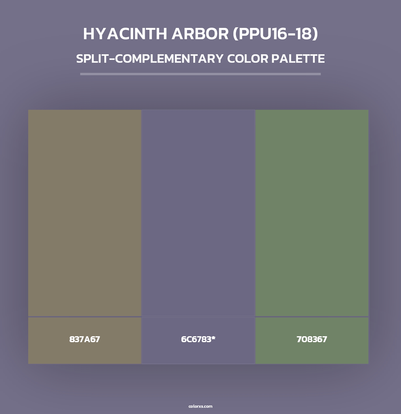 Hyacinth Arbor (PPU16-18) - Split-Complementary Color Palette