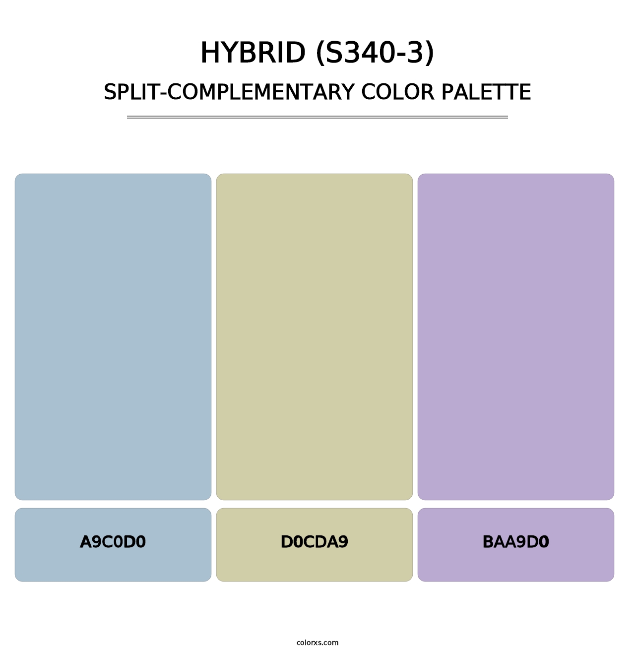 Hybrid (S340-3) - Split-Complementary Color Palette