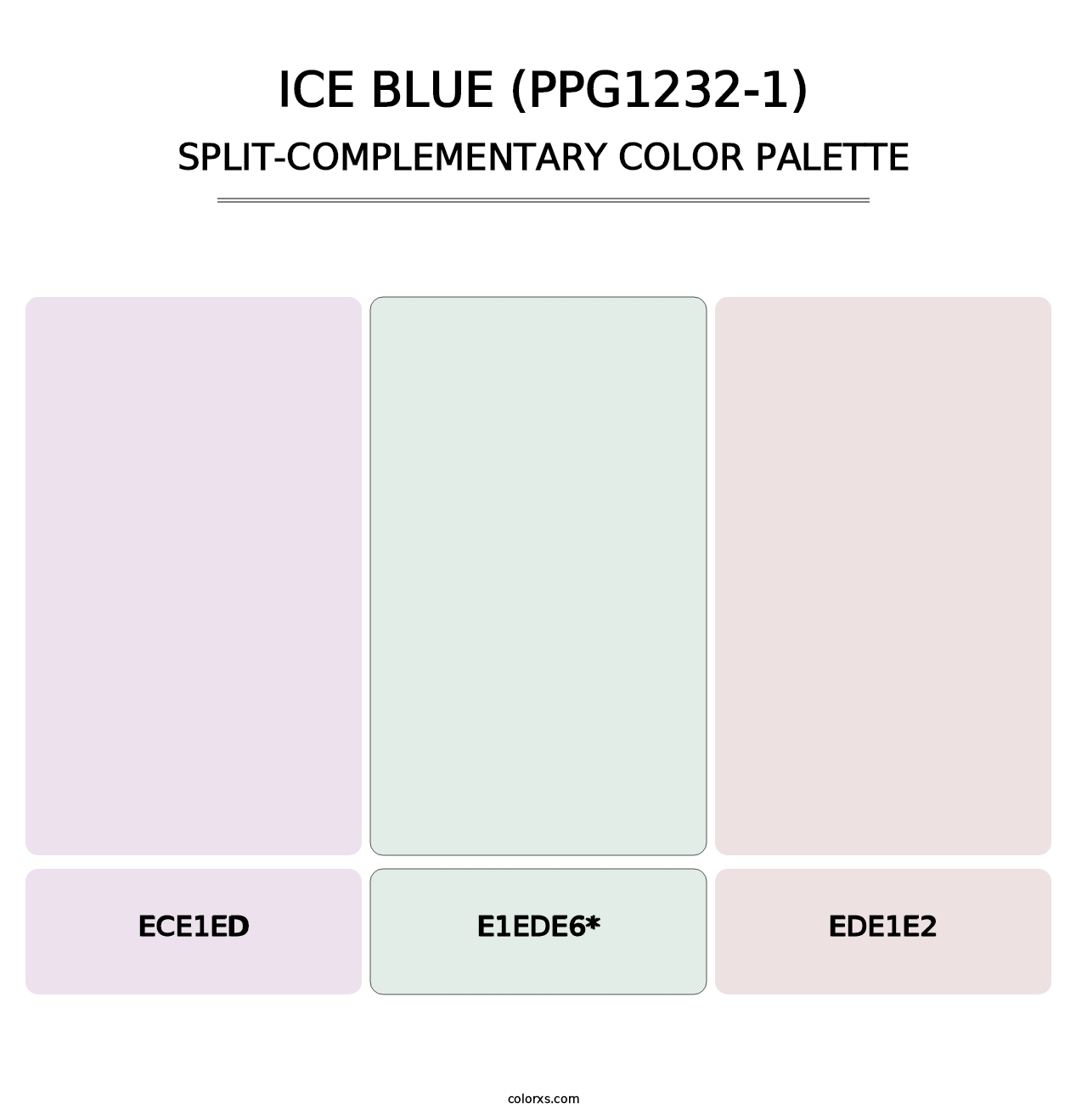 Ice Blue (PPG1232-1) - Split-Complementary Color Palette
