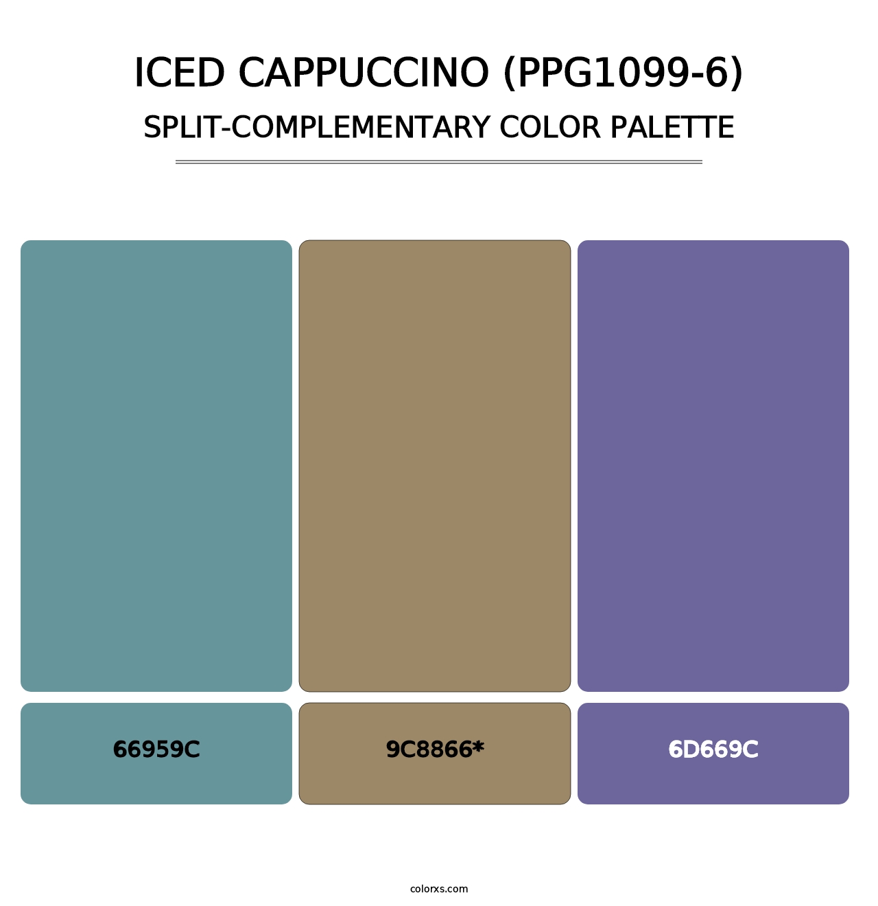 Iced Cappuccino (PPG1099-6) - Split-Complementary Color Palette