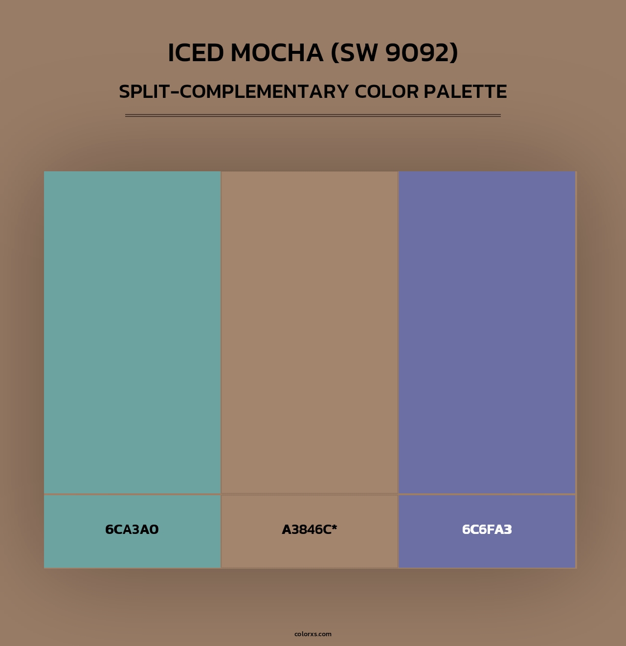 Iced Mocha (SW 9092) - Split-Complementary Color Palette