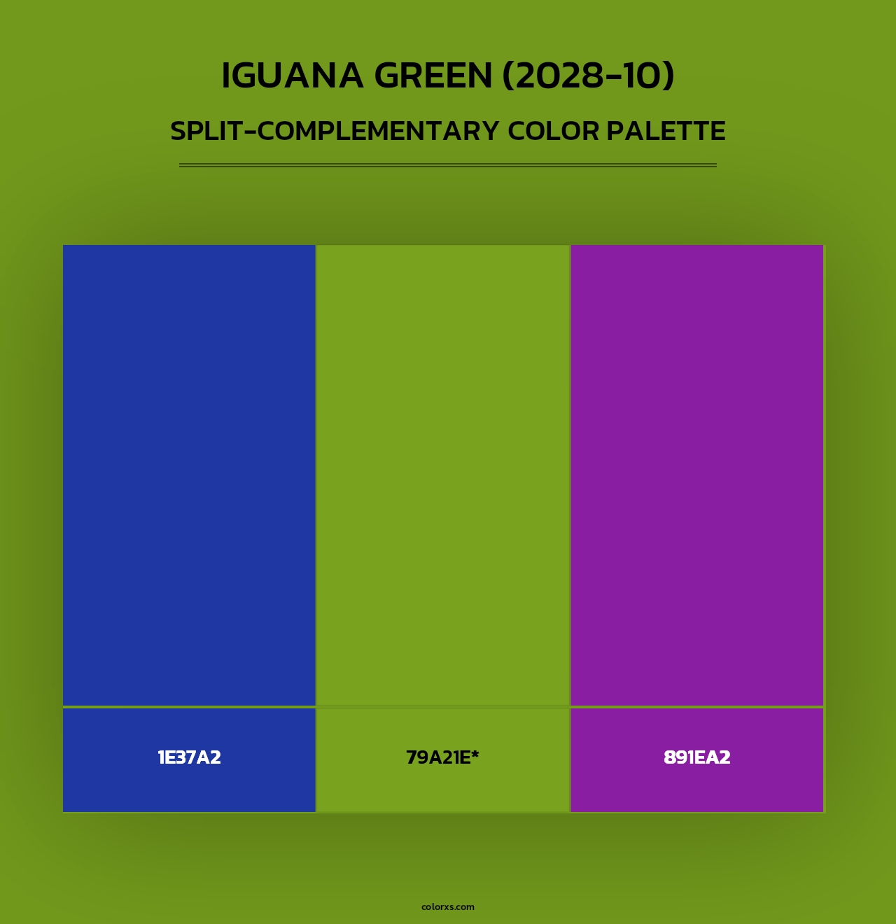 Iguana Green (2028-10) - Split-Complementary Color Palette