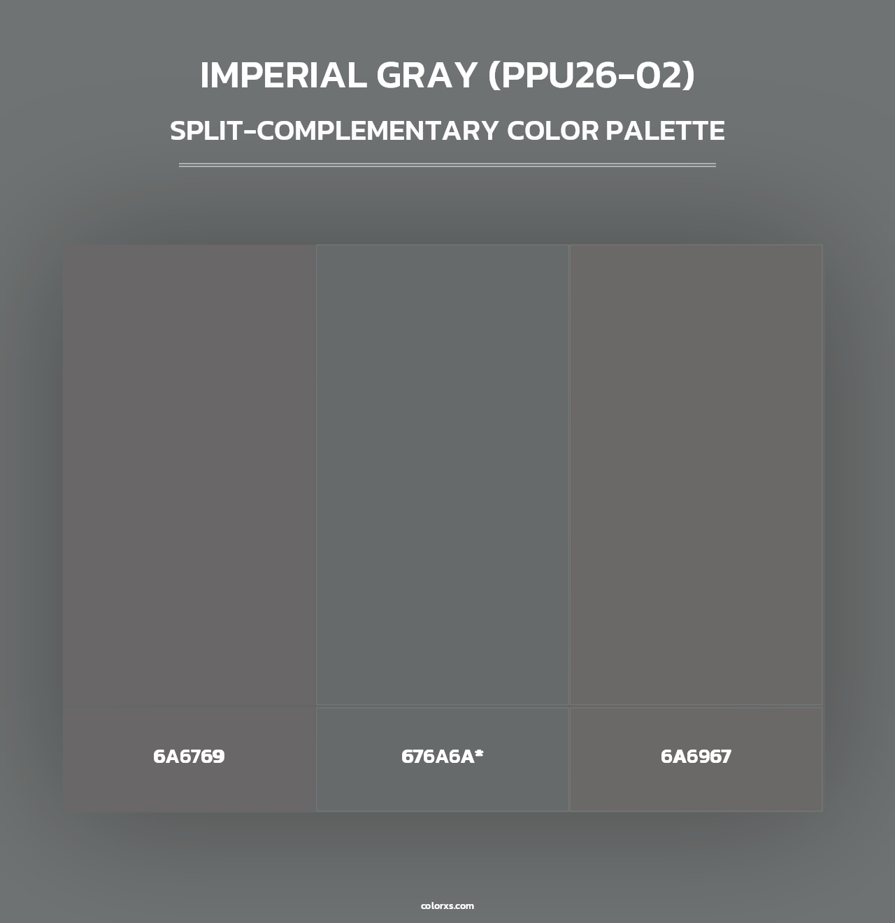 Imperial Gray (PPU26-02) - Split-Complementary Color Palette