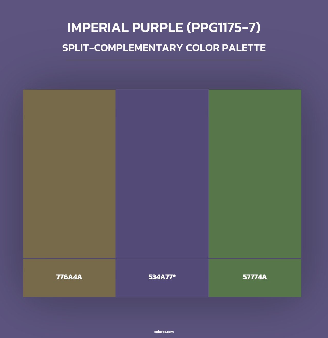 Imperial Purple (PPG1175-7) - Split-Complementary Color Palette