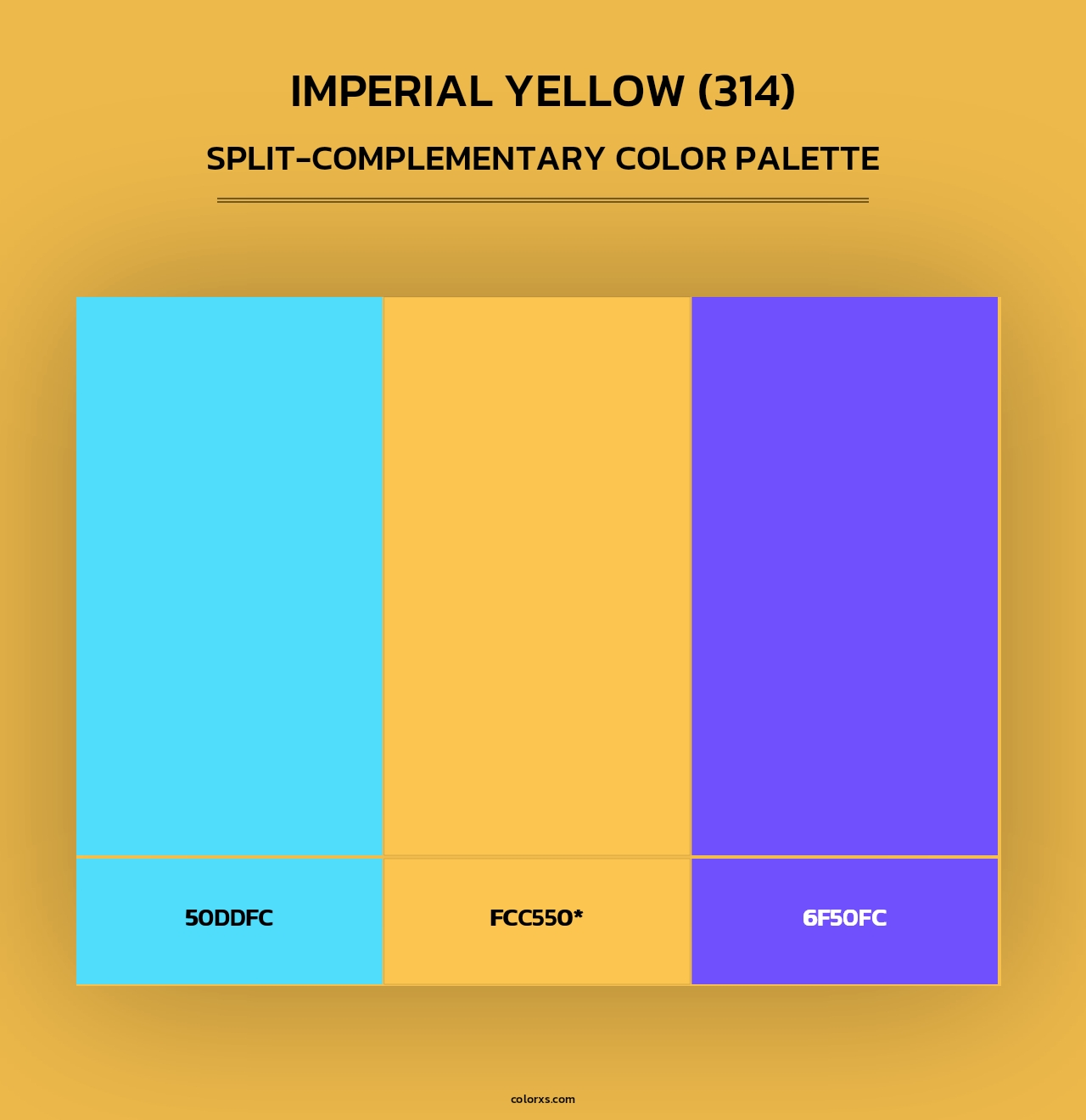 Imperial Yellow (314) - Split-Complementary Color Palette