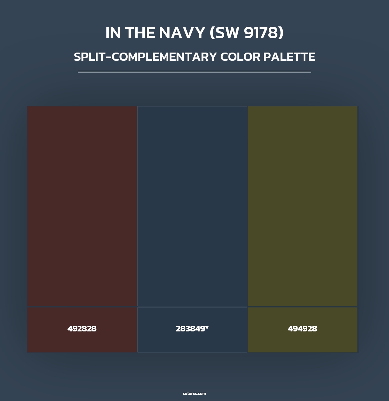 In the Navy (SW 9178) - Split-Complementary Color Palette
