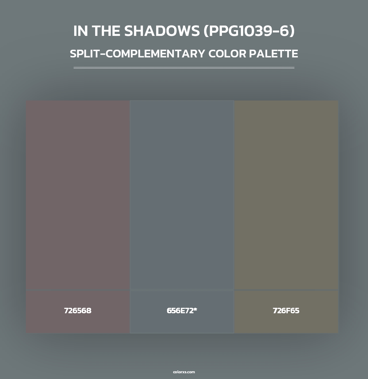 In The Shadows (PPG1039-6) - Split-Complementary Color Palette
