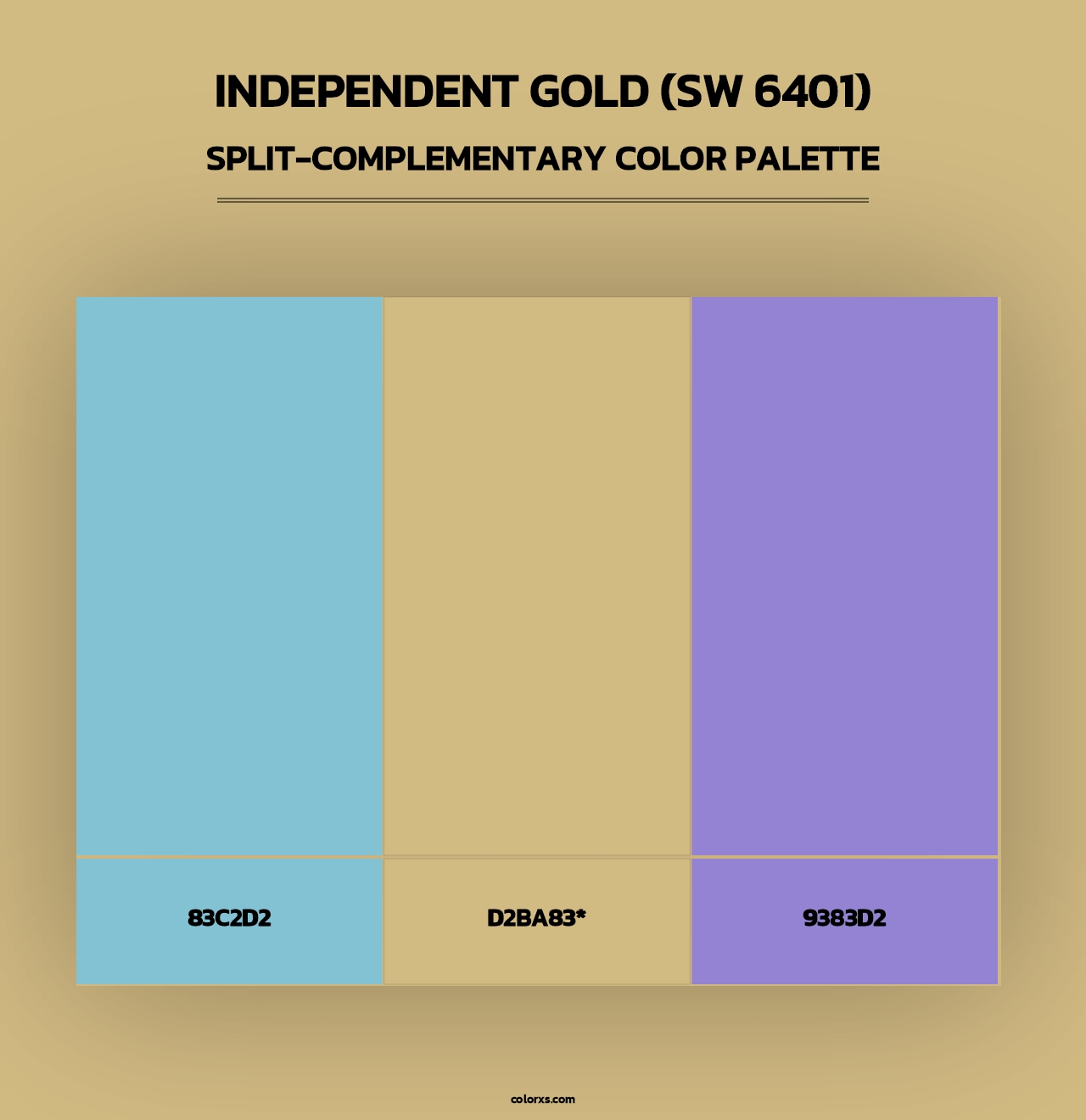 Independent Gold (SW 6401) - Split-Complementary Color Palette