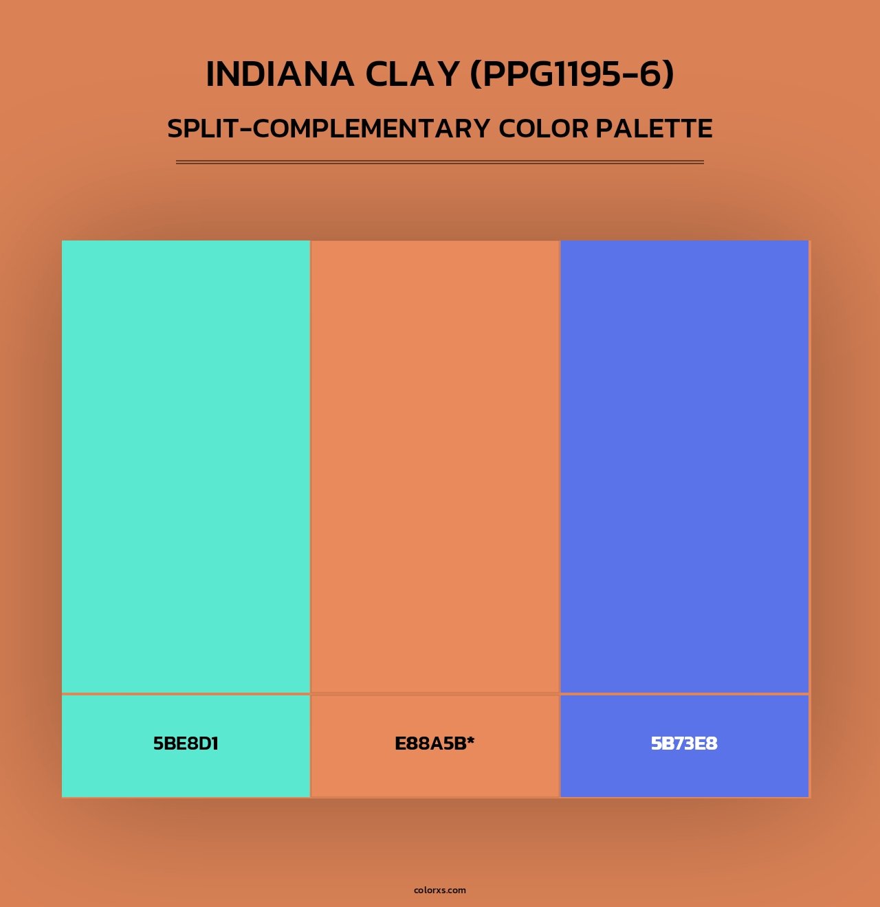 Indiana Clay (PPG1195-6) - Split-Complementary Color Palette