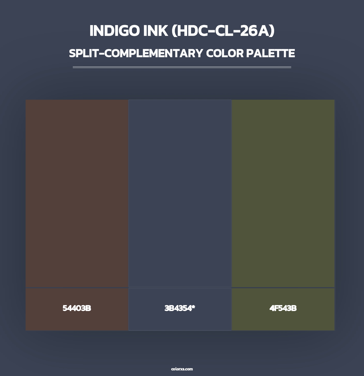 Indigo Ink (HDC-CL-26A) - Split-Complementary Color Palette