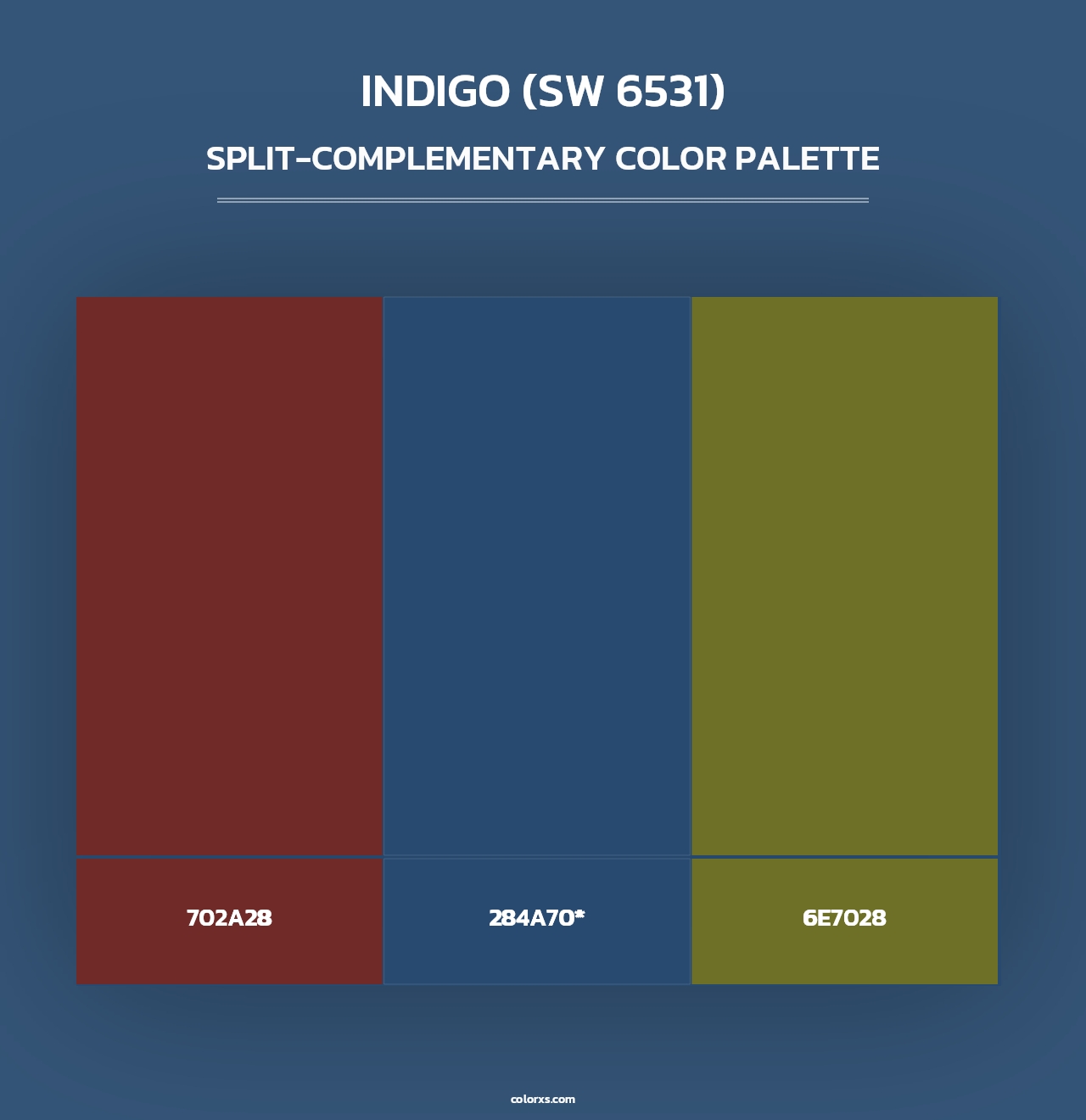 Indigo (SW 6531) - Split-Complementary Color Palette