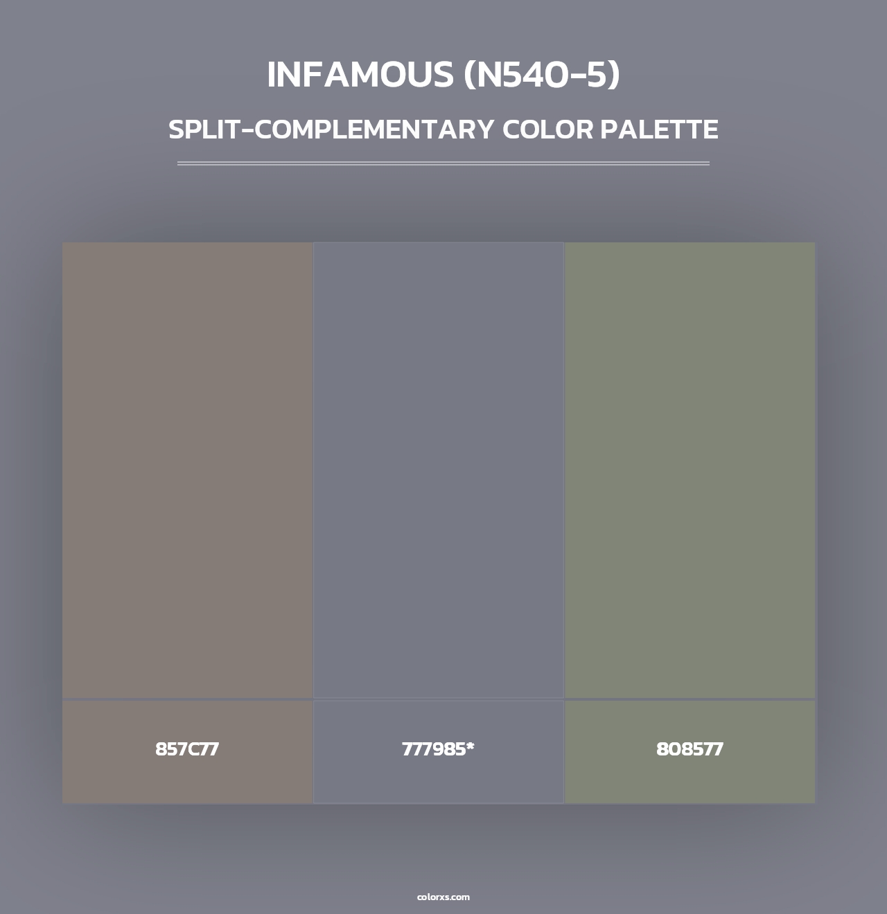 Infamous (N540-5) - Split-Complementary Color Palette