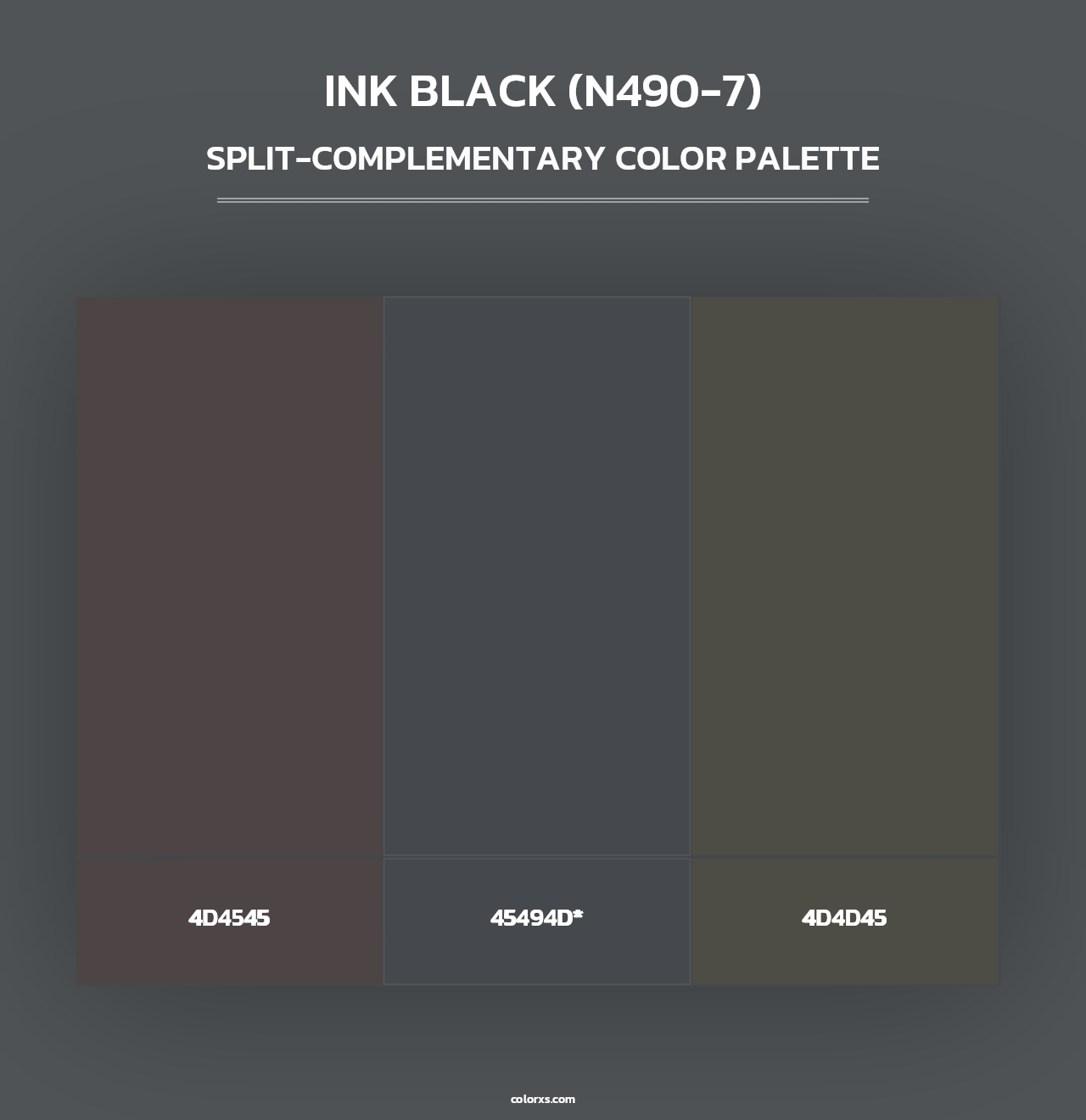 Ink Black (N490-7) - Split-Complementary Color Palette
