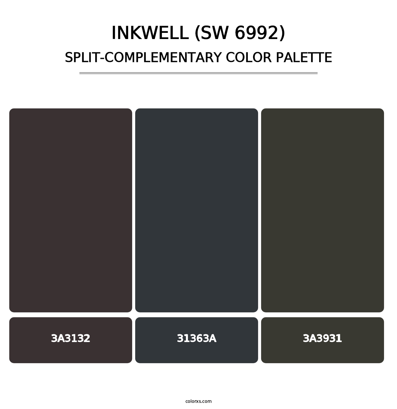 Inkwell (SW 6992) - Split-Complementary Color Palette