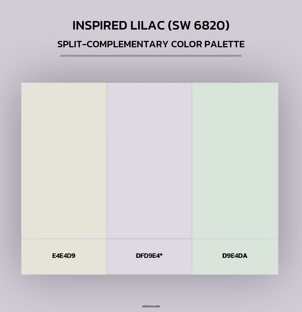 Inspired Lilac (SW 6820) - Split-Complementary Color Palette