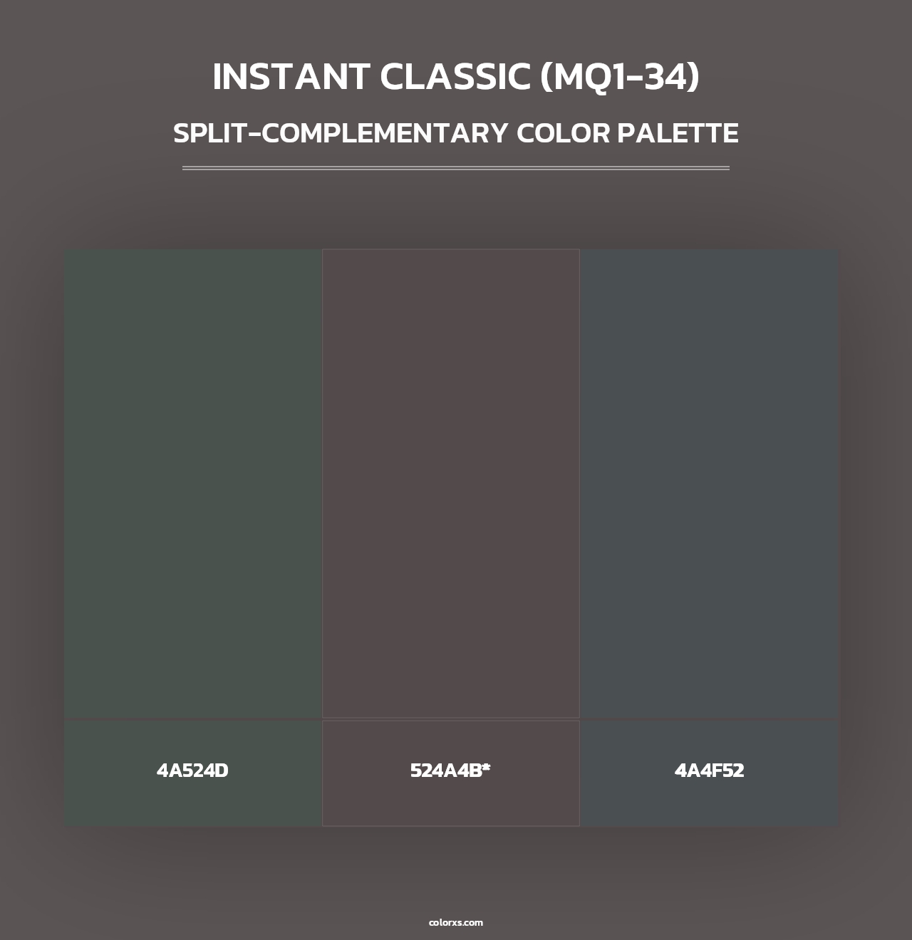 Instant Classic (MQ1-34) - Split-Complementary Color Palette