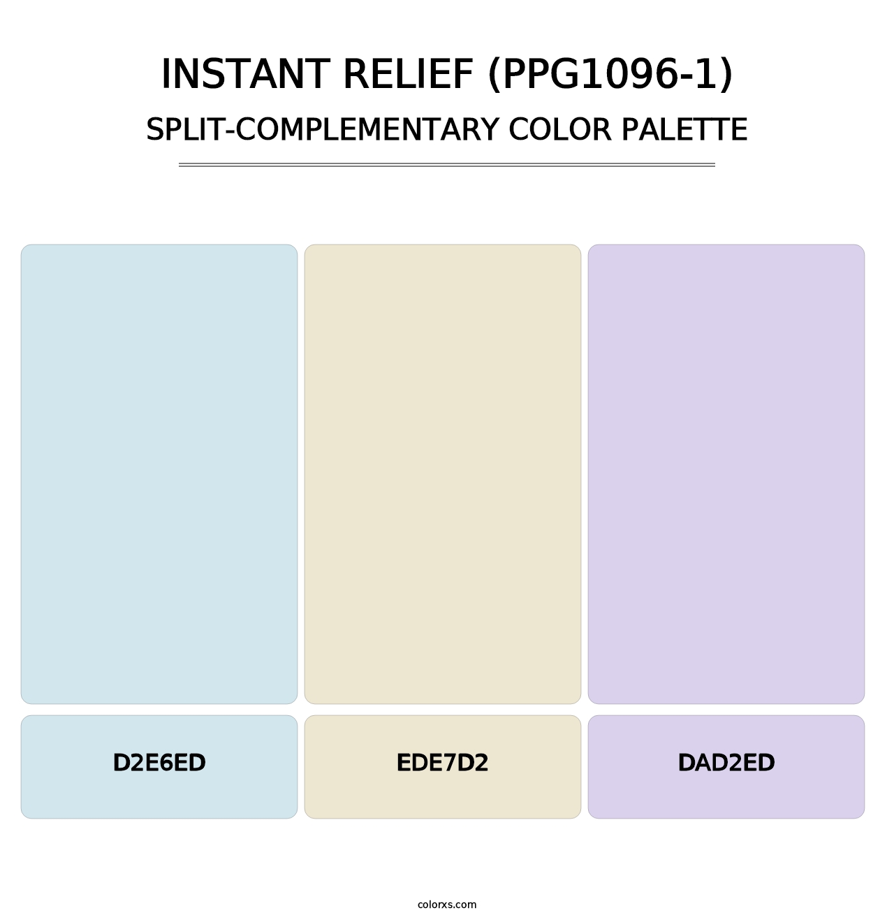 Instant Relief (PPG1096-1) - Split-Complementary Color Palette