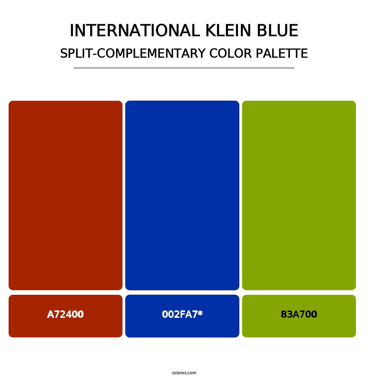 International Klein Blue - Split-Complementary Color Palette