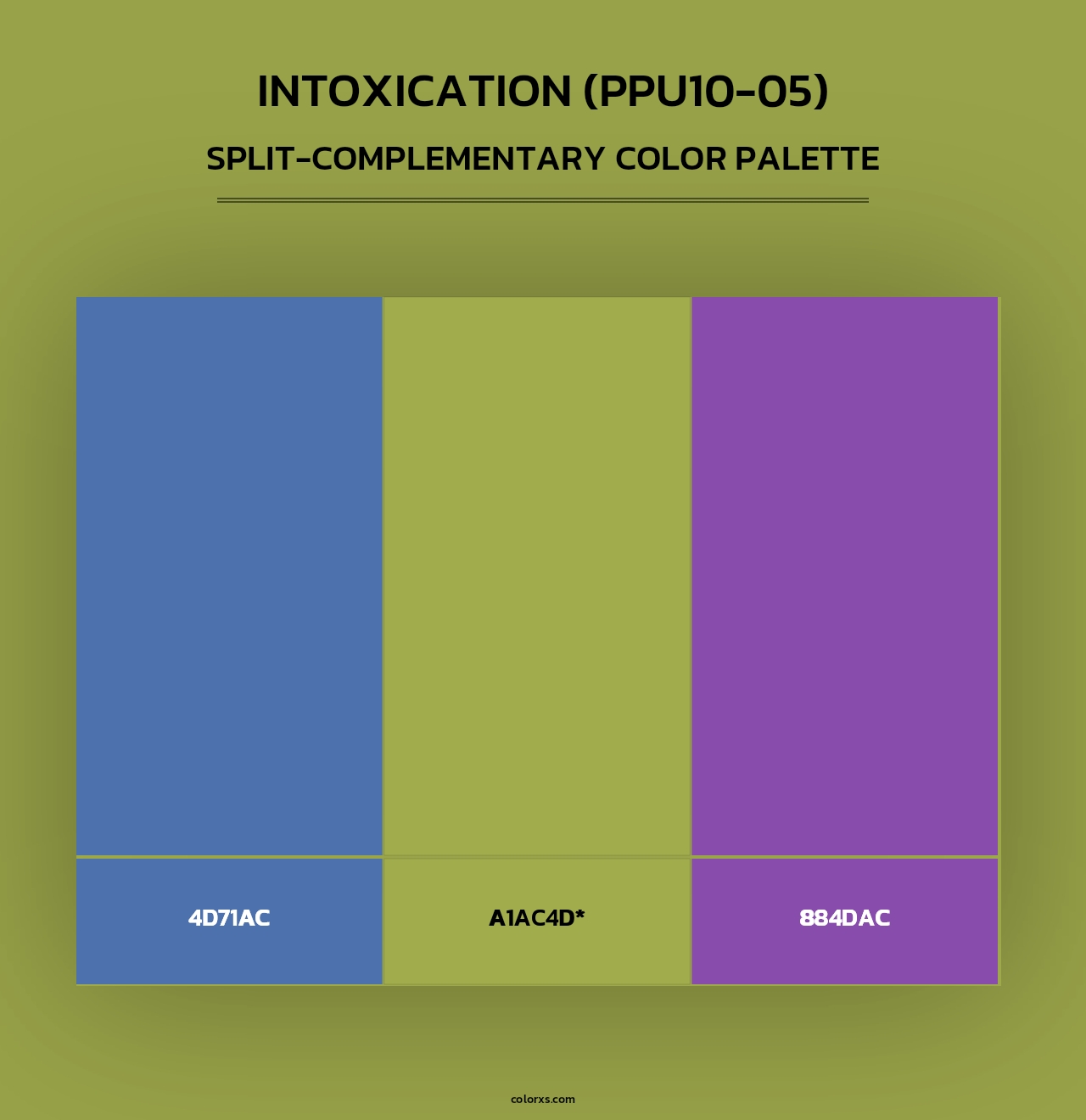 Intoxication (PPU10-05) - Split-Complementary Color Palette