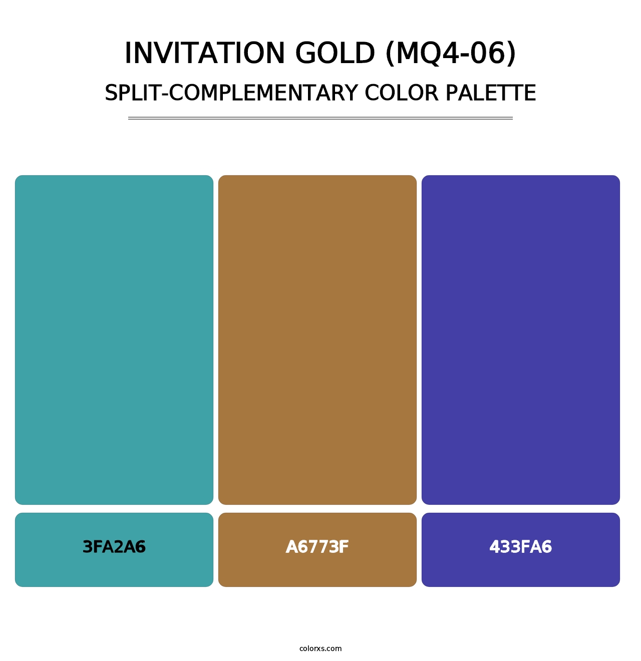 Invitation Gold (MQ4-06) - Split-Complementary Color Palette